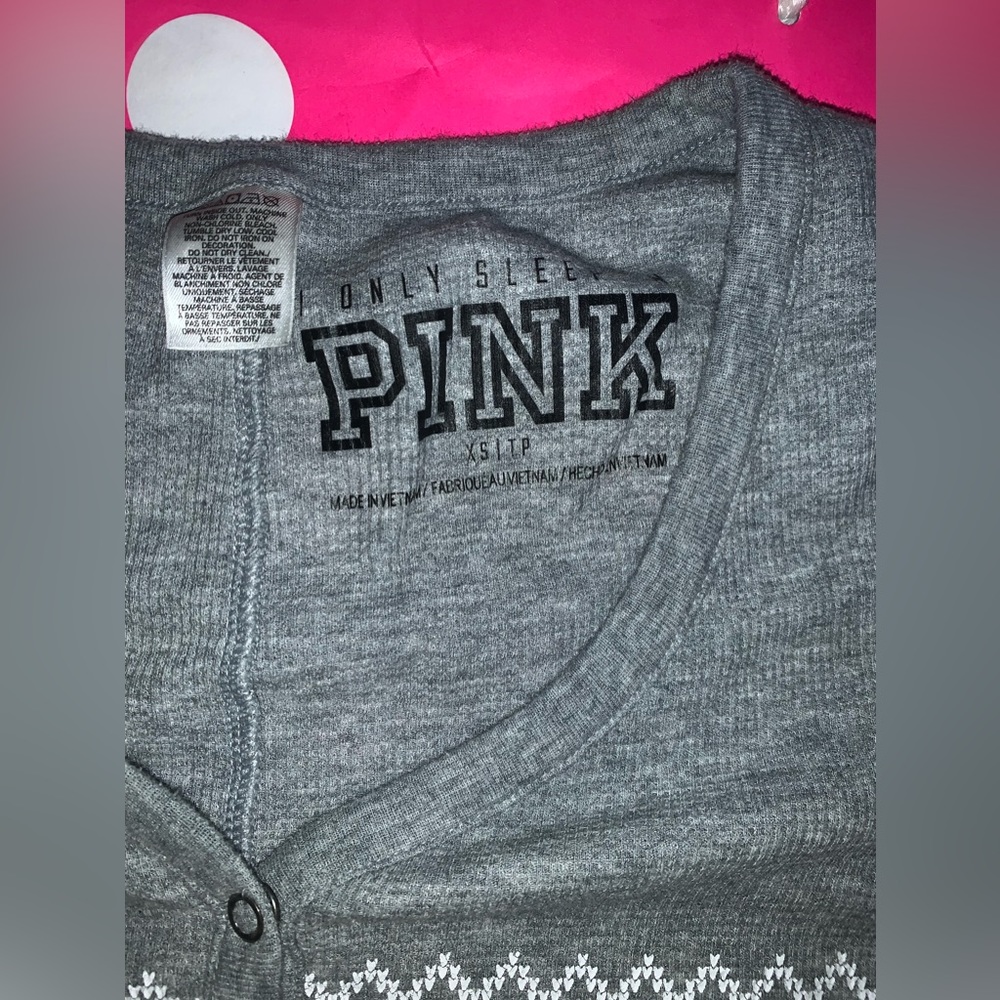 VS PINK SIZE XS HTF OLD SCHOOL ONE PIECE BUTT FLAP ONESIE SLEEPER. - Picture 5 of 10